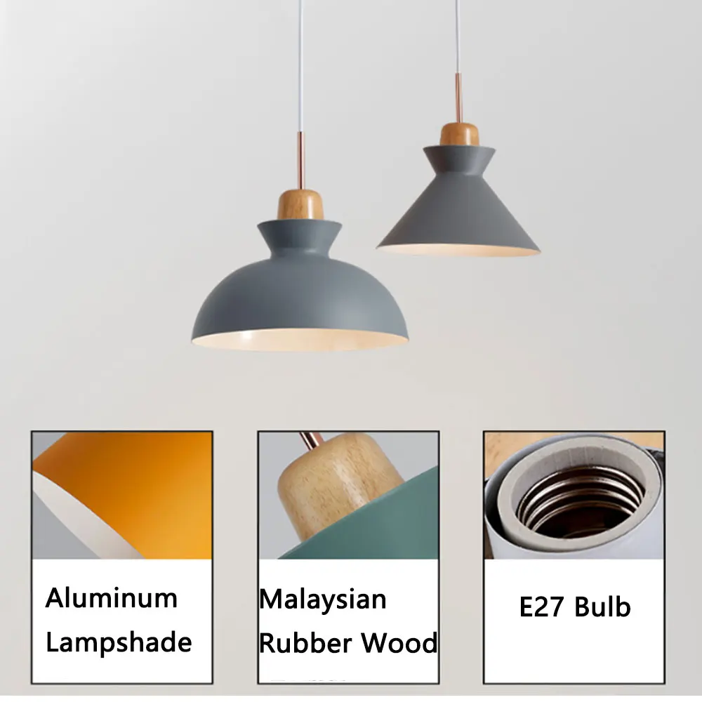 

Nordic Modern Pendant Lamps Macaron LED Light Fixture Iron Art Aluminum E27 Pendant Lights AC96-220V Hanging Lamp for Home Decor