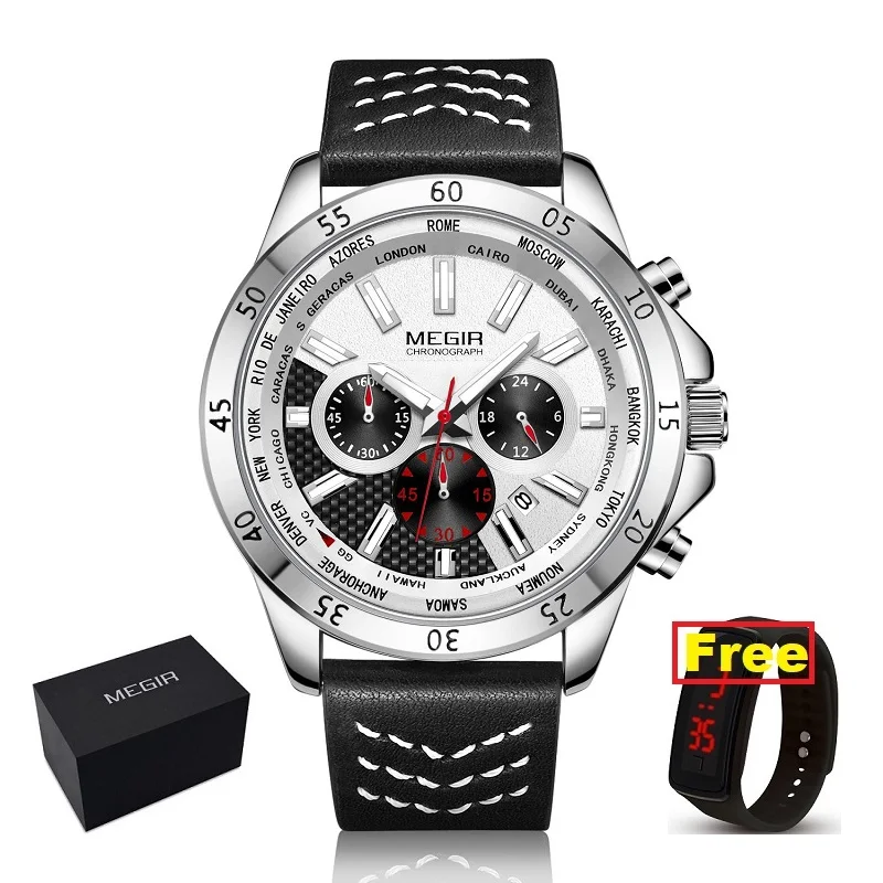 Erkek Kol Saati MEGIR Watch Men Fashion Sport Quartz Mens Watches Top Brand Luxury Military Relogio Masculino Zegarek Mesk | Наручные