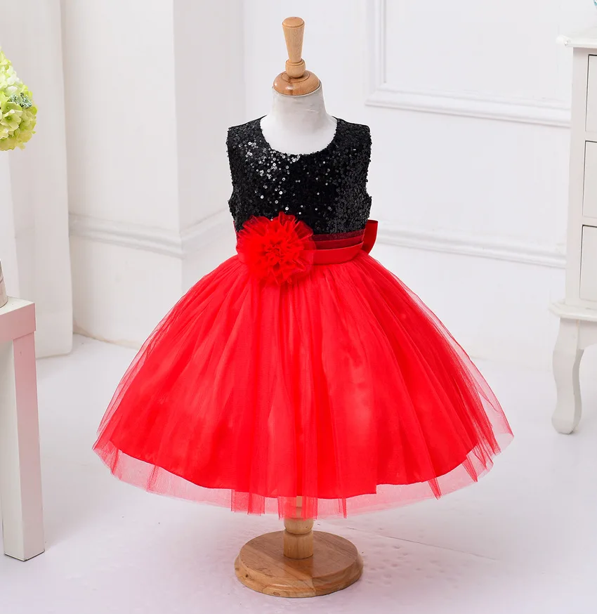 2017 новых Детей платье принцессы производительность vestidos блестками чистой пряжи