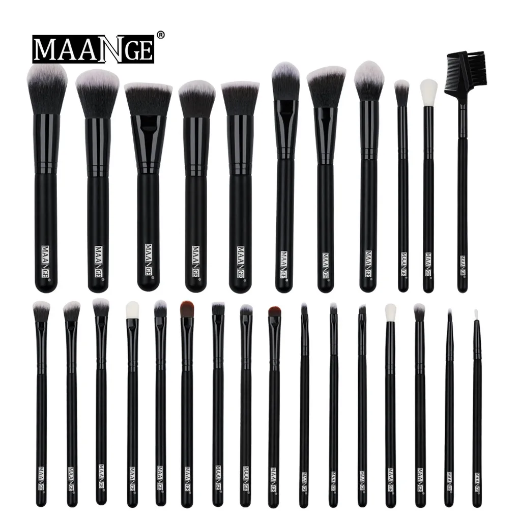 A Помады Maquillaje Rostro 27 шт. деревянные косметический для бровей, кисть для нанесения теней для макияжа инструмент многофункциональный макияж Z3 - Handle Color: A