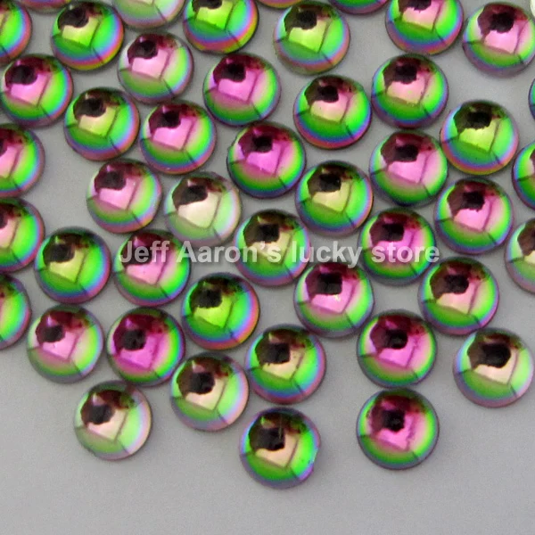 100 шт 3D радужный цвет акриловый дизайн ногтей плоская задняя часть горный