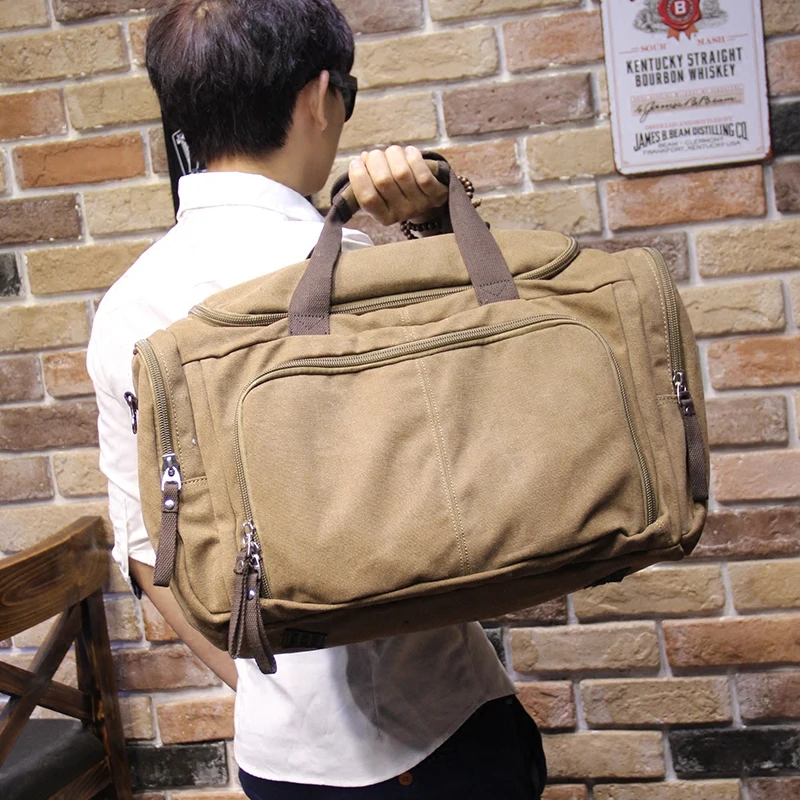 Vintage Canvas Men Travel Bags Weekend Carry on Luggage &amp Leisure Duffle Bag Large Capacity Tote Business Bolso | Багаж и сумки