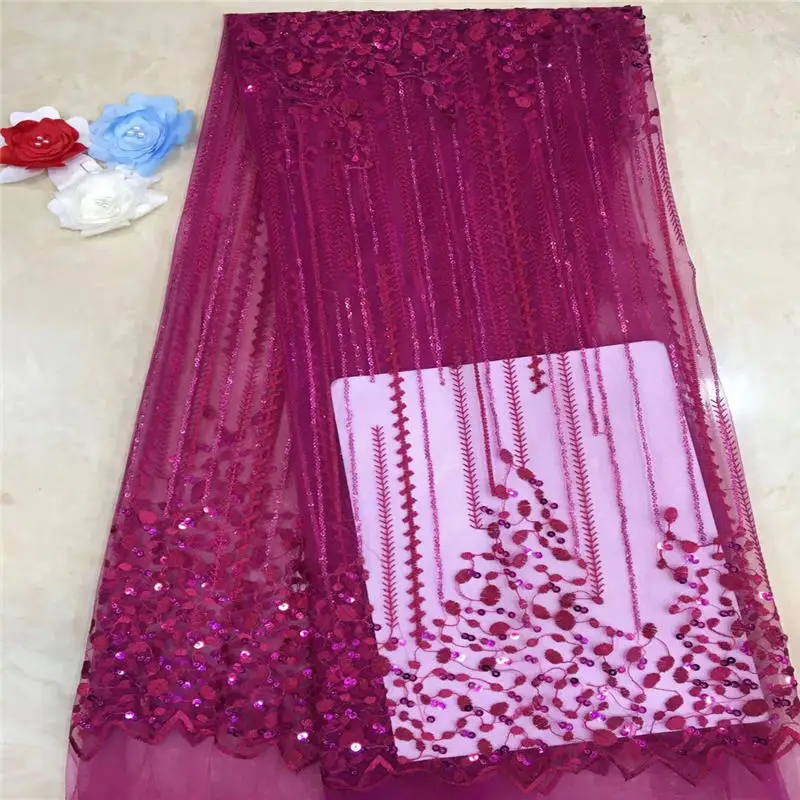 2019 Высококачественная французская нигерийская тюль с блестками африканская