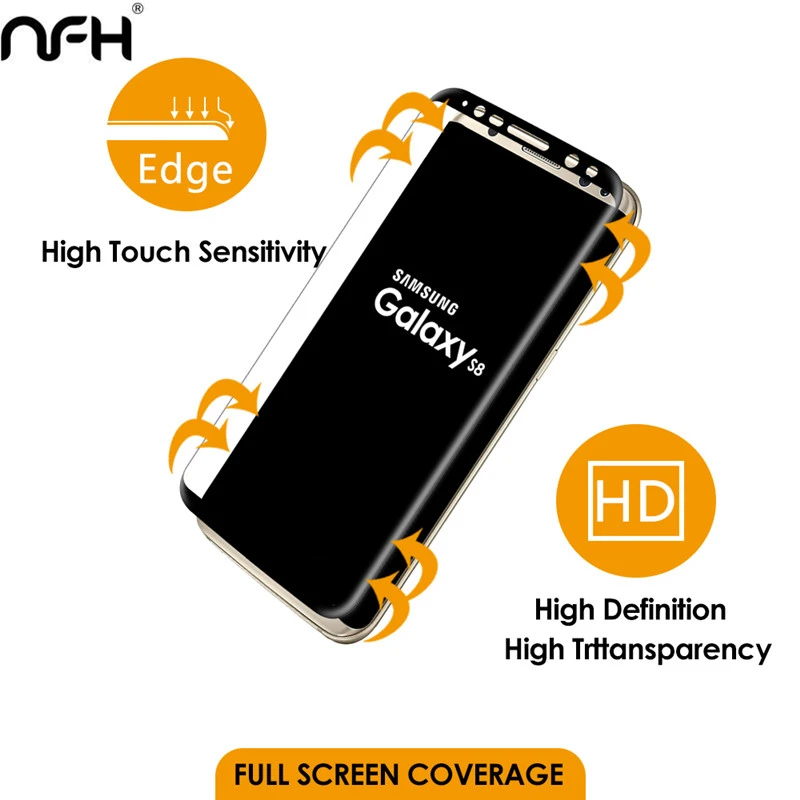 3D Оригинальное NFH чувствительное закаленное стекло для Samsung Galaxy S8 Plus Защитная