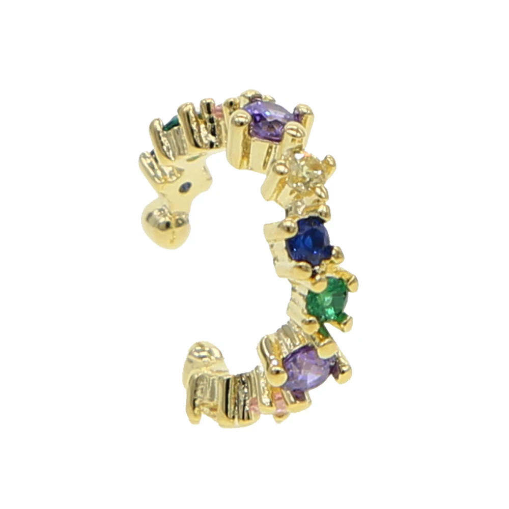 1 шт. круглые серьги-каффы с фианитами | Украшения и аксессуары