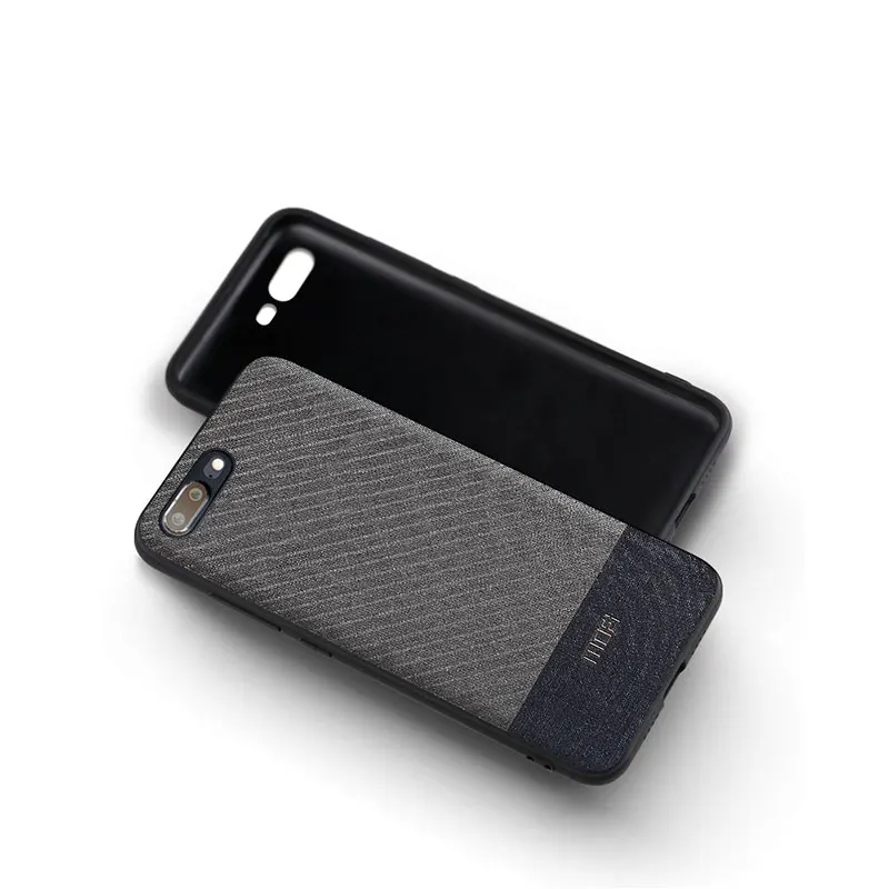 Gray stripe Oneplus 5 Case MOFi Oneplus5 Case cover Fabrics One Plus 5 Back Cover 1+5 Business Suit Cloth Style Brief Dark Gentleman - Цвет: Gray stripe