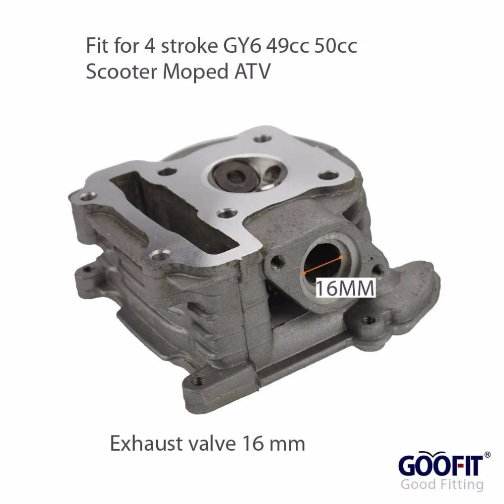 GOOFIT головка цилиндра с клапаном для 4 тактного GY6 49cc 50cc Скутер мопед 139QMA 139QMB часть