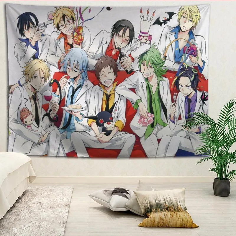 

Custom SERVAMP printed Creative tapestry living room bedroom background wall fabric hanging painting small fresh