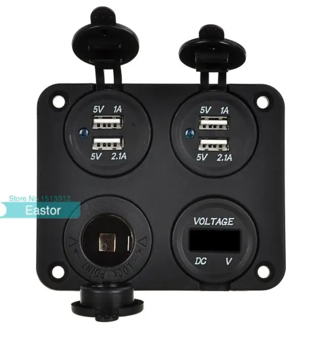 DIY 4 в 1 12 в-24 розетка для автомобильного прикуривателя + двойной USB порт зарядное