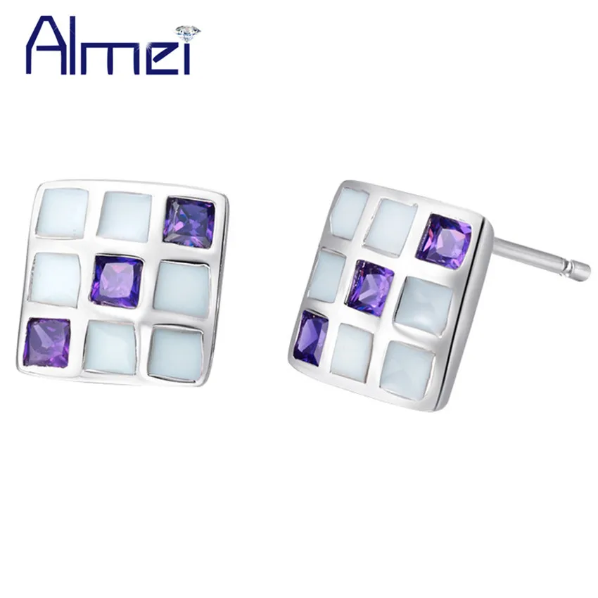Almei 15%Off Affordable Lovely Korean Elegant Colorful Earrigs for Women Mother's Day Gift Made With Cubic Zirconia Earring R508 |