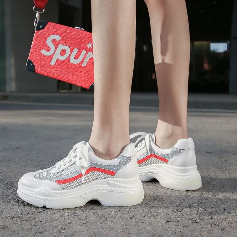 ALLBITEFO/удобная женская обувь из натуральной кожи и сетки модные повседневные