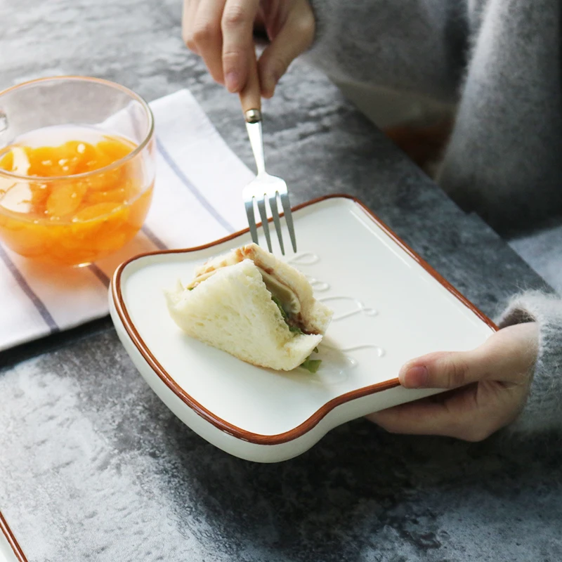 Добрый день для себя форма тостов пищевые тарелки обеда керамические креативная