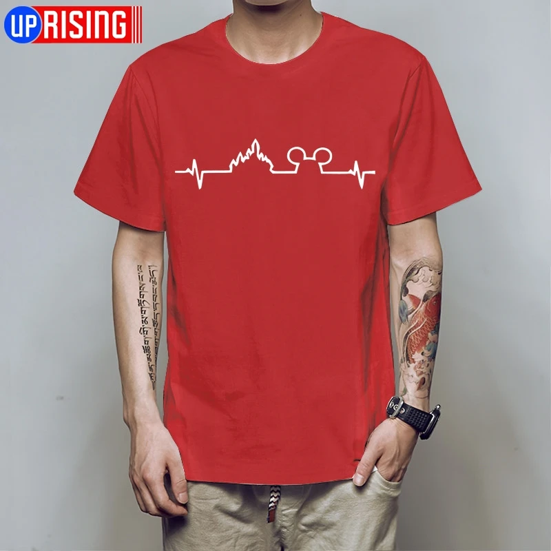 red white Летняя футболка для мужчин Микки Маус сердце любовь one love День Святого Валентина забавная футболка с короткими рукавами футболка мужская футболка HB77 - Цвет: red white