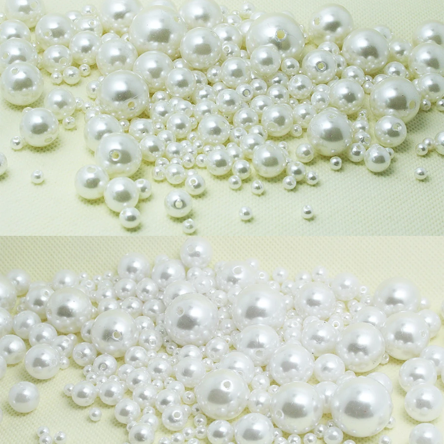 Жемчужный кабошон 4 20 мм круглые бусины из АБС пластика с имитацией жемчуга цвета