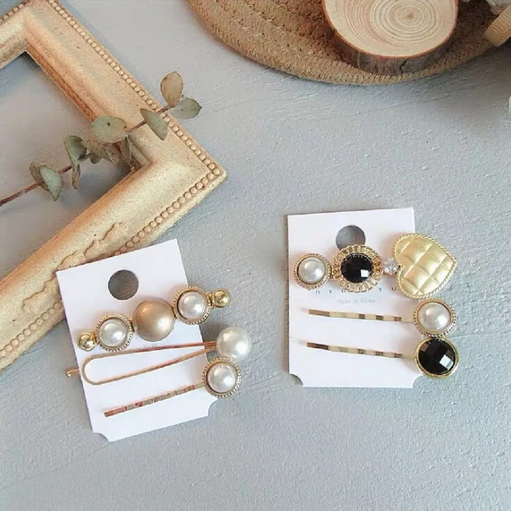 3 шт./компл. с рисунком гусиные лапки Кнопка подражание жемчужина Заколки для