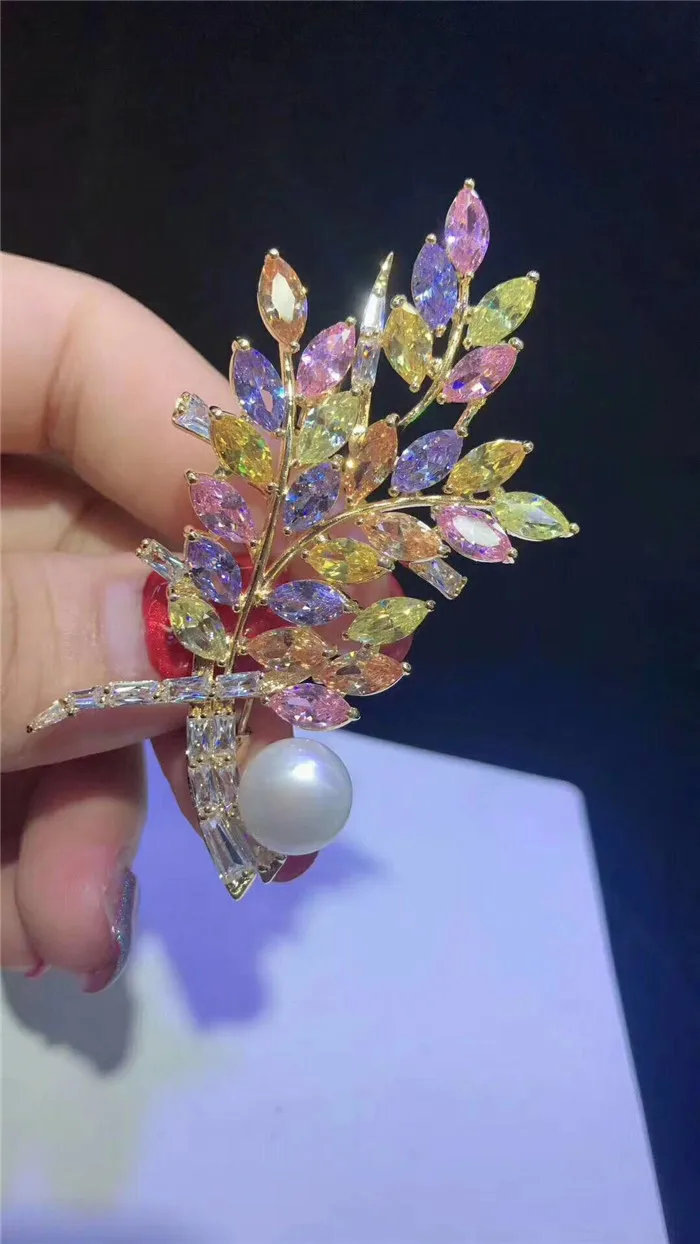 Оптовая продажа очаровательные разноцветные бриллиантовые зажимы для шарфа AAAA 10