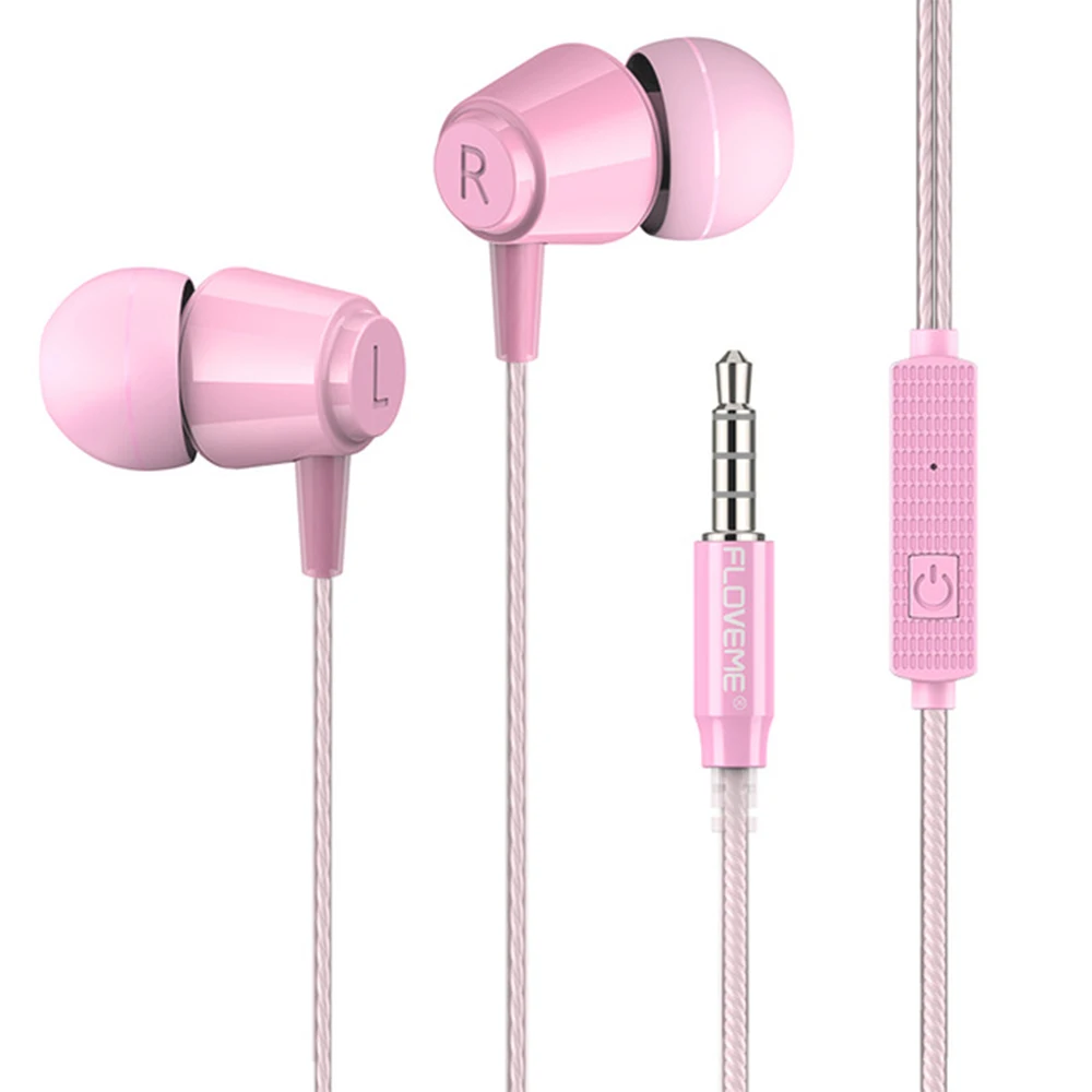 Спортивные наушники FLOVEME In Ear с микрофоном для iPhone 3 5 мм бас Xiaomi гарнитура Fone De Ouvido