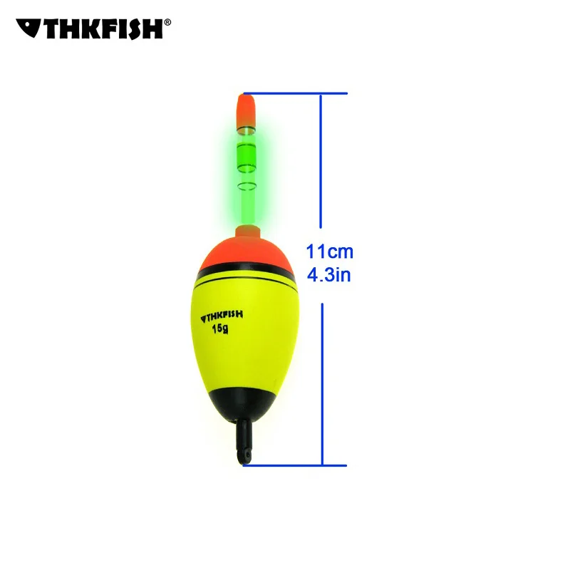 Thkfish 5pcs15g eva Поплавки Бобберс + 10 шт. палке ночь световой Щупы для мангала пузатый