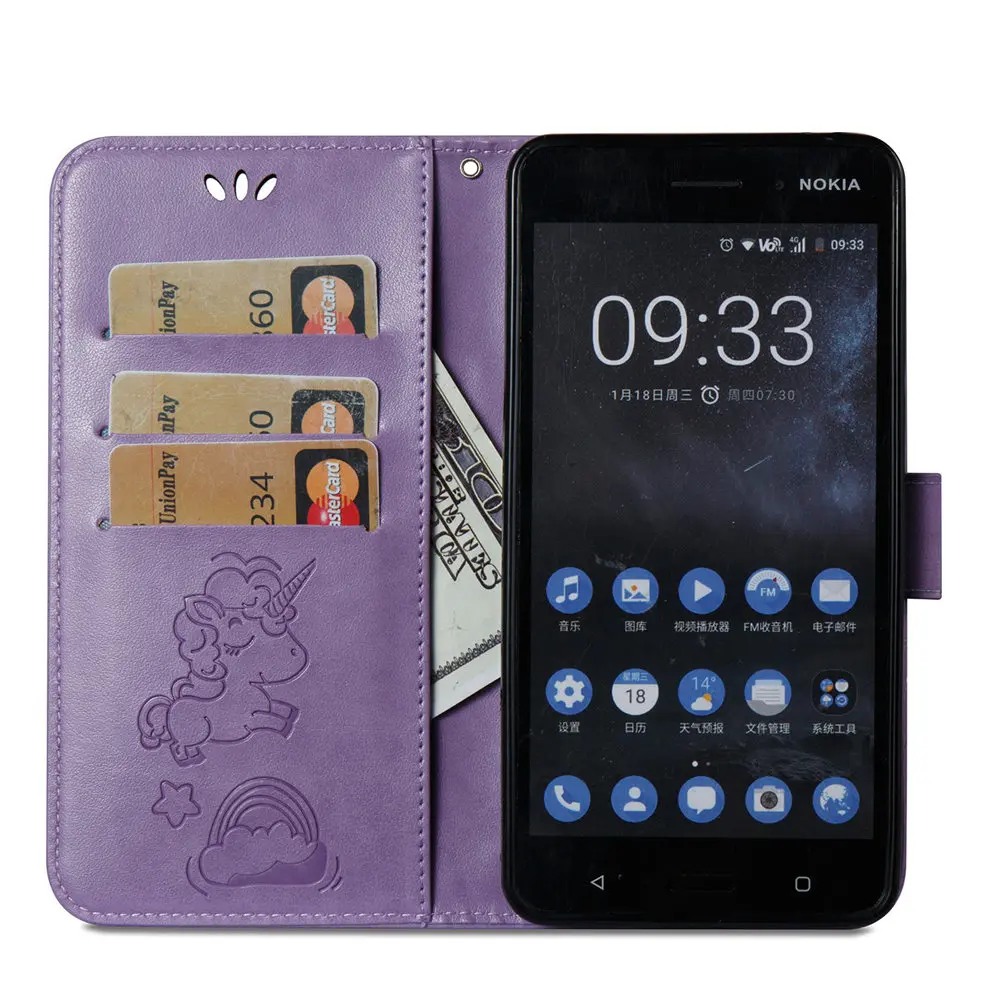 Чехол для Nokia 6 2017 TA 1033 1025 1021 Флип PU кожаный чехол кошелек Nokia6 чехлы
