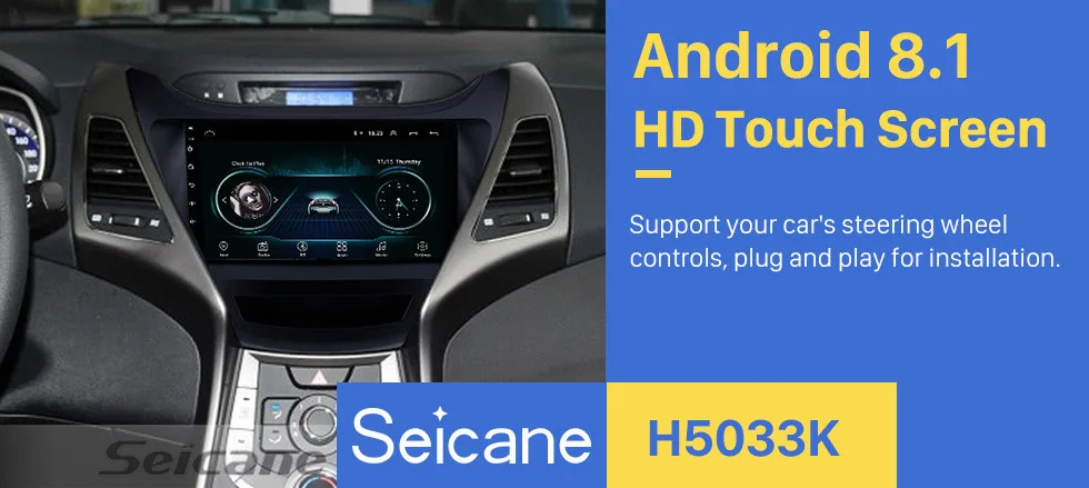Seicane 9 дюймов для- hyundai Elantra авто gps навигация Bluetooth Сенсорный экран автомобиля стерео тв тюнер резервная камера TPMS