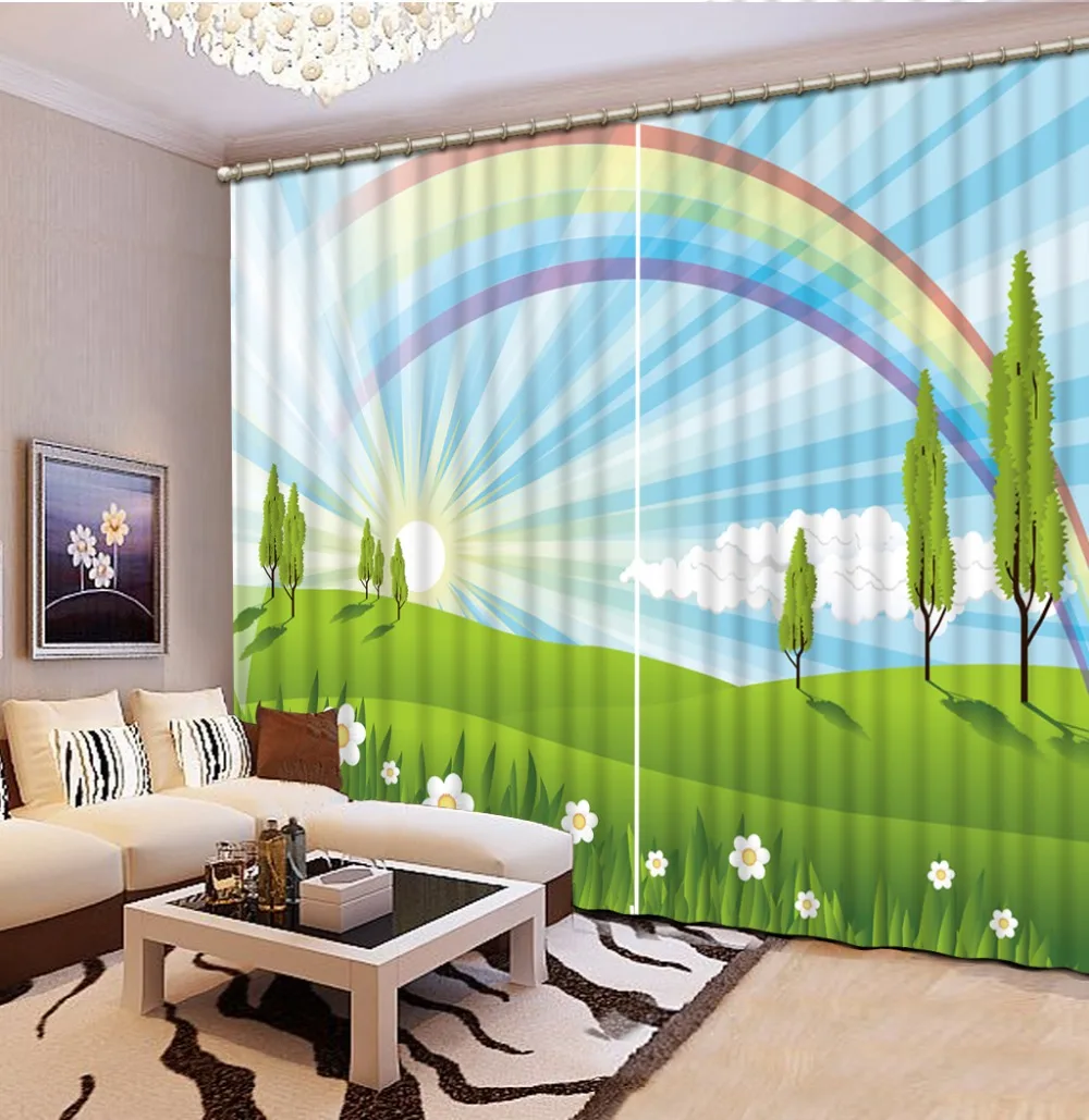 Декоративные занавески rainow 3D с изображением дерева для спальни гостиной из