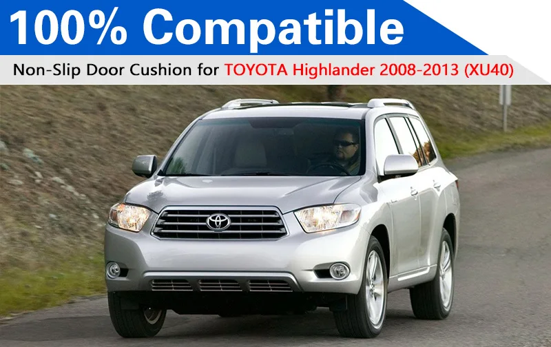 Для Toyota Highlander XU40 противоскользящая резиновая чашка подушка дверной коврик 8 шт.