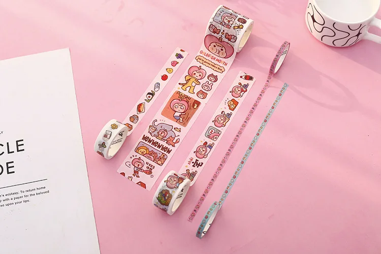 5 рулонов Kawaii Lazy Girl васи клейкая лента DIY Скрапбукинг наклейка этикетка маскирующая лента корейские канцелярские принадлежности Школьные принадлежности
