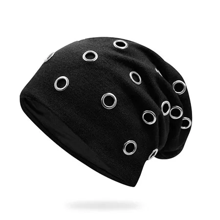 C1 Унисекс новая шапка с кольцами теплая шапочка шляпа панка Gorras зимняя вязаная хип-хоп шапка s шапка вязаная шапка головные уборы для мужчин и женщин - Цвет: C1