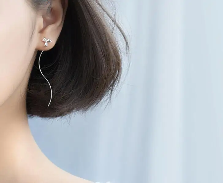 1 пара на 100% реальная. Длинные серьги подвески gtle2035 из серебра 925 пробы|earrings