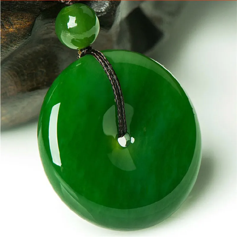 100% натуральный Китай зеленый нефрит Пинг пряжки подвеска мода Ювелирные Изделия