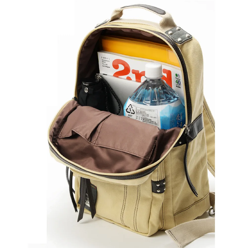 Crosscharm Для мужчин Винтаж плеча рюкзак холст кожа Повседневное Сумка для