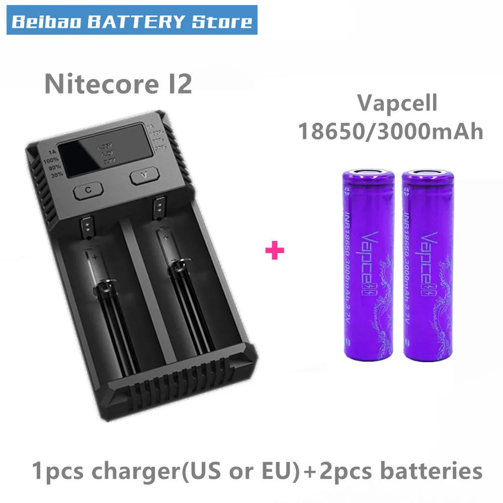 2шт VAPCELL 18650 3000mAh 3,7 V перезаряжаемая литиевая батарея высокой мощности непрерывная 20A vs keeppower дымовая E-CIG IMR батарея - Цвет: Черный