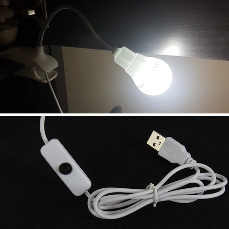 Светодиодная лампа AIFENG Гибкая Настольная на гибкой ножке 5 В питание от USB