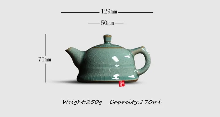 Новинка Лидер продаж хрустящая глазурь Longquan Celadon 170 мл Zisha керамика искусство плоский чайник фарфор Исин глина имитация антикварный чайник