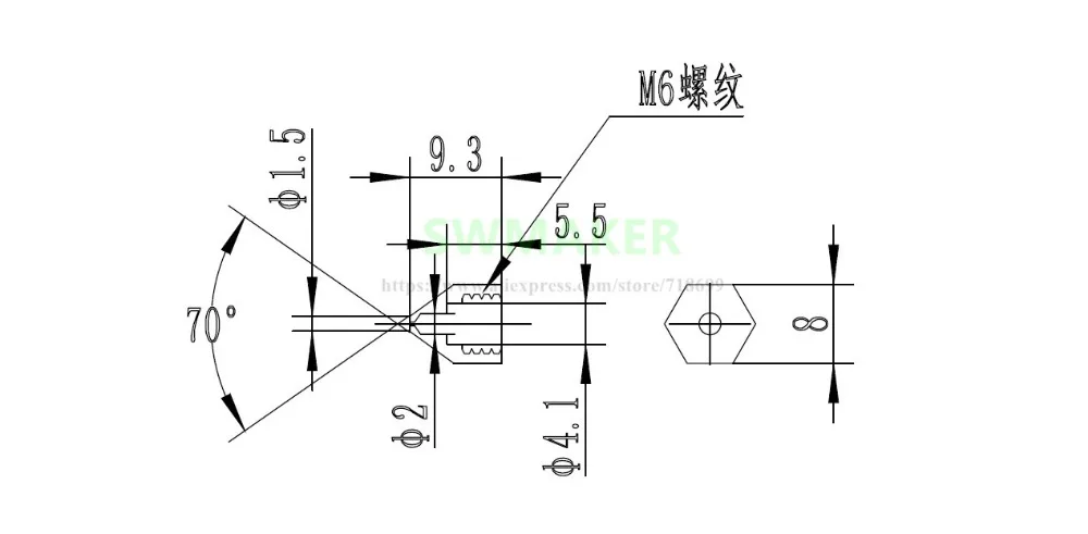 Сопло SWMAKER 0,2 мм 0,4 мм 0,8 мм V4-for 3d принтер, сопло из латуни/нержавеющей стали 1,75 мм нить