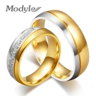 Модные обручальные кольца Modyle, кольца с фианитами для женщин и мужчин, ювелирные изделия, высококачественное кольцо из нержавеющей стали, бесплатная доставка