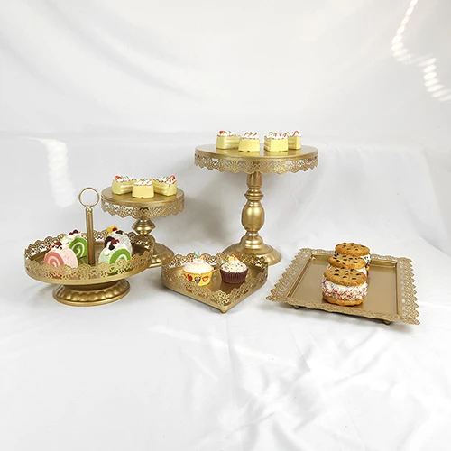 5pcs gold Золотой белый торт стенд Свадебный кекс стенд набор стеклянный купол Кристалл конфеты бар инструменты для украшения торта Формы для выпечки Набор 3-19 шт - Цвет: 5pcs gold
