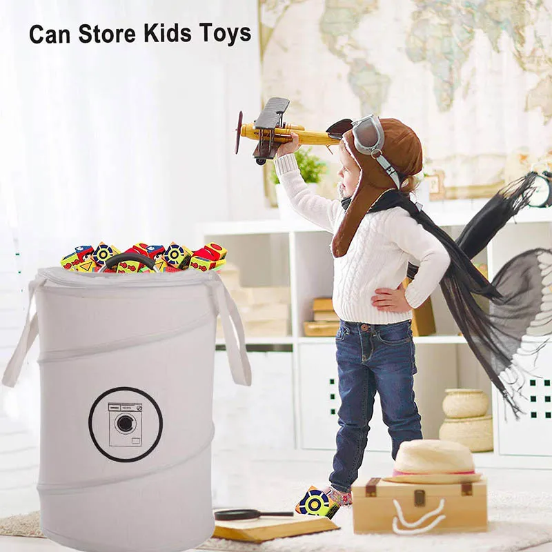 ICESTCHEF корзина для белья с крышкой хлопковая грязной одежды круглая хранения