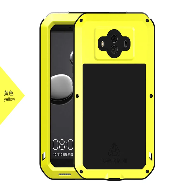 

Hot Love Mei Powerful Metal Case For Huawei Mate 10 Mate10 Anti-knocked Shockproof Aluminum Gorilla Toughened Glass Phone Case