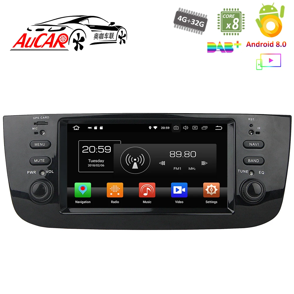 Автомобильный DVD плеер на Android 8 0 для Fiat Linea 2014 2015 Автомобильная Мультимедийная