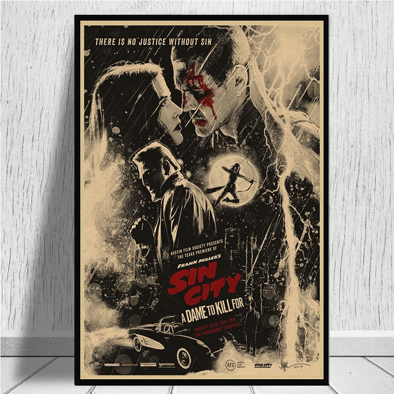 Сin City A Dame to Kill For Movie Poster винтажные настенные наклейки крафт бумага принты