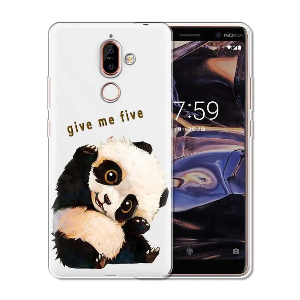 Милый мультяшный чехол для Nokia 2 3 4 5 6 7 2018 2019 Мягкая силиконовая задняя крышка 1 Plus