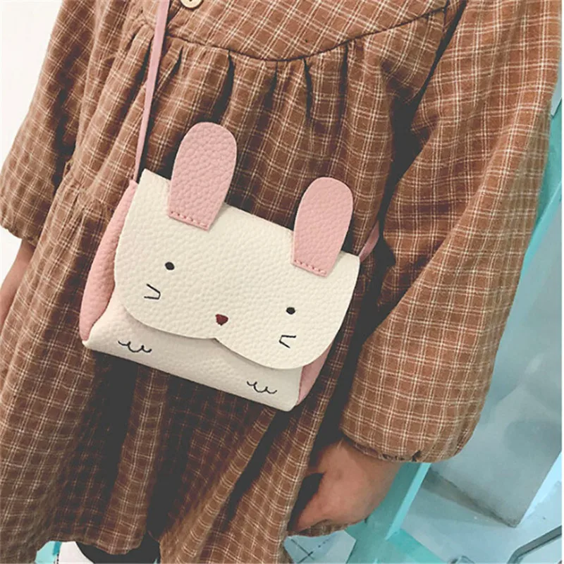 Девушки Портмоне Crossbody Курьерские сумки бумажник дети кролик сумка кошелек для