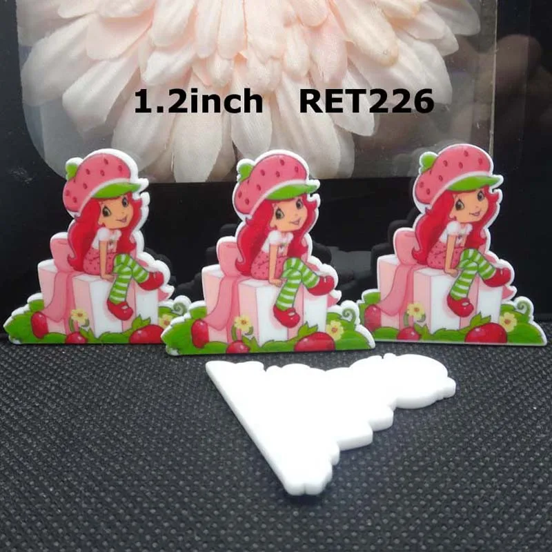 

flat back cartoon strawberry shortcake planar resin for diy decoration crafts accessories 50pcs 1.2inch RET226