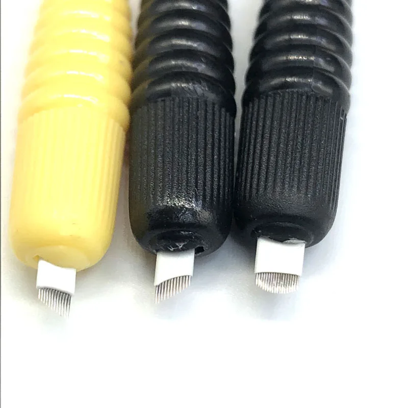 10 шт одноразовые брови микроблейдинг ручная ручка с иглой Перманентный макияж 18 U