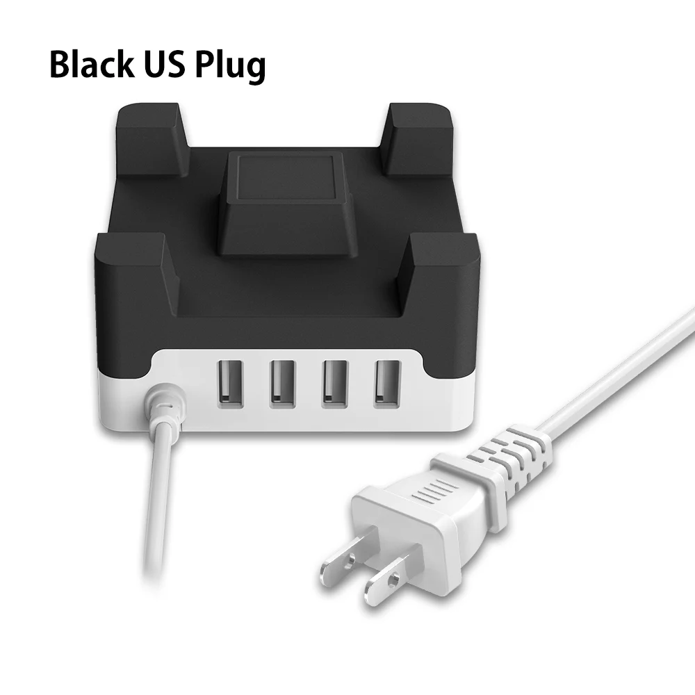 ORICO 4 порта 20W настольное USB зарядное устройство с телефоном/планшетным креплением для iPhone samsung Xiaomi-(CHA-4U - Тип штекера: Black US