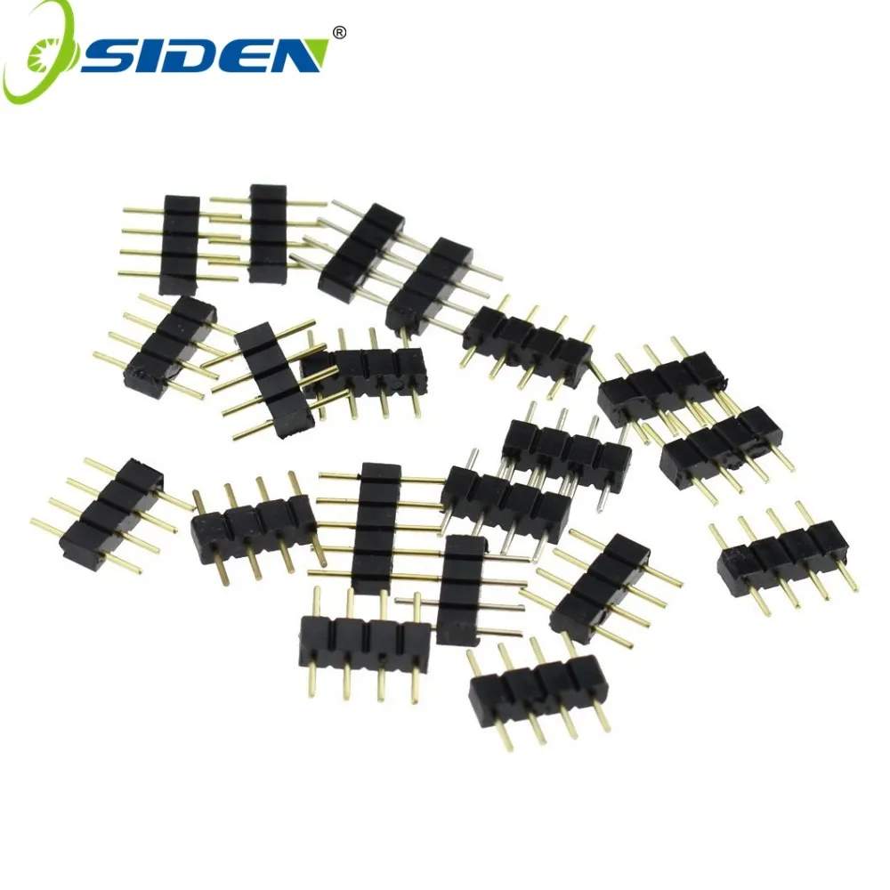 4 Pin RGB Connector,pin needle, male type double 4pin,For LED SMD RGB 5050 3528 Strip DIY Free Shipping 1000pcs/lot