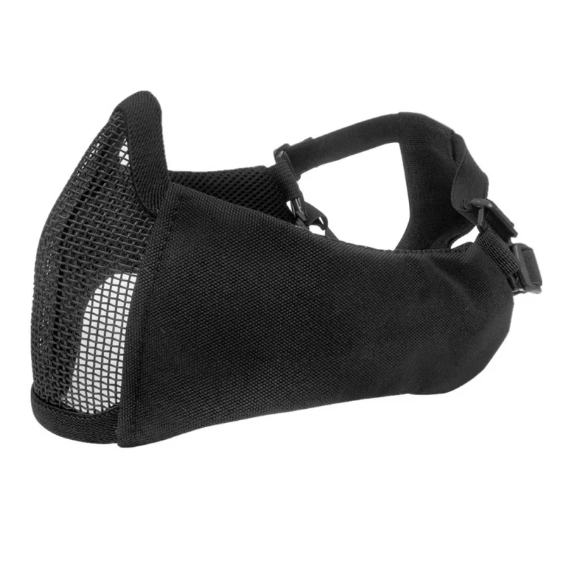 

Upgrade Ear Protection Half Face Tactical Metal Steel Mesh Mask Hunting Shield Military Fan Mask