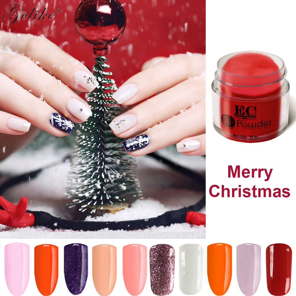 Gelike Christmas Dip Powder Nails Dipping Manicure Gel Natural Long Lasting No UV Light Salon | Красота и здоровье
