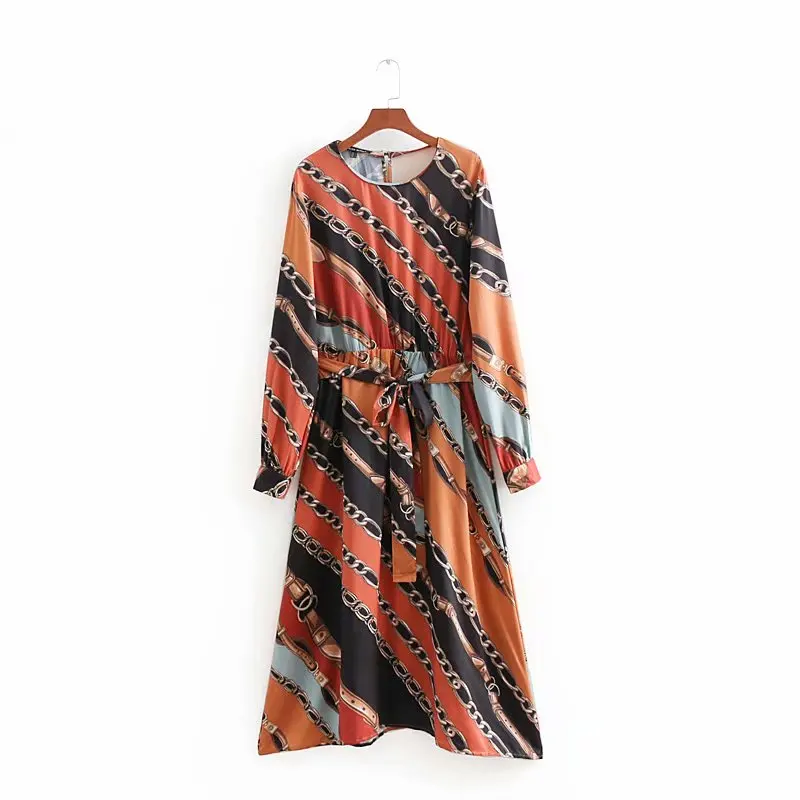 Женское винтажное платье миди с поясом офисное повседневное плиссированное О